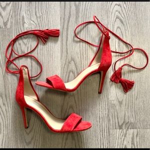 Ann Taylor Esme Tassel Ankle Wrap Sandals. Sz 7.5
